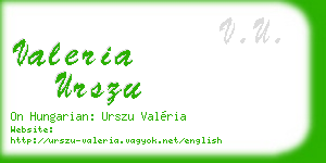 valeria urszu business card