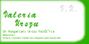 valeria urszu business card